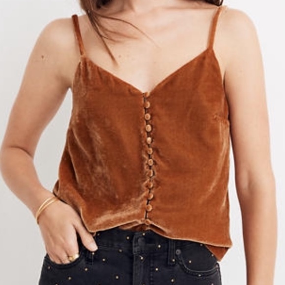 Madewell Tops - Madewell Velvet Button-Down Cami